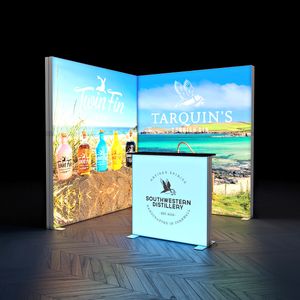 FABRILUX® 2x2 LED Lightboxes Backlit Corner Exhibition Stand Kit 6