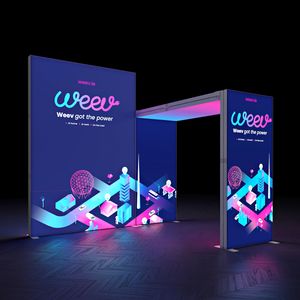 SKYBRIDGE® Exhibition Stand LED Lightbox Ceiling Arch Backlit Backdrop 3x3