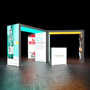SKYBRIDGE® Exhibition Stand LED Lightbox Ceiling Triple Arches 6x6