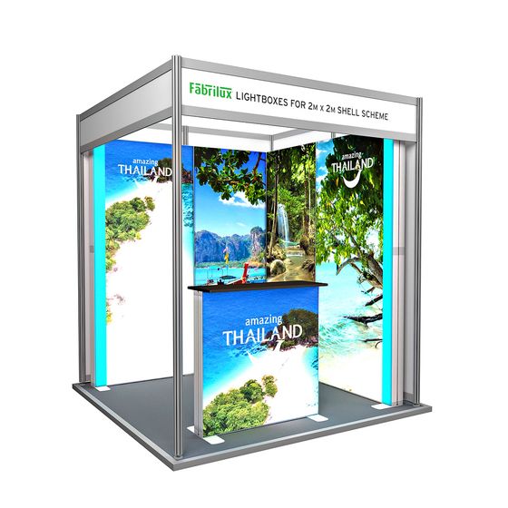 2m x 2m FABRILUX® LED Lightbox Modular Exhibition Stand Shell Scheme