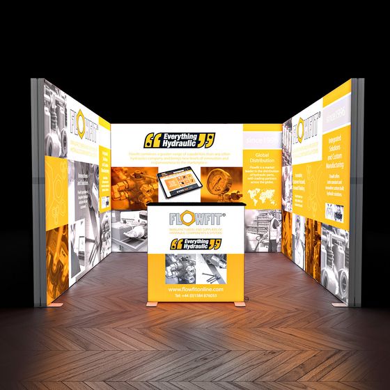 FABRILUX® LED Lightbox Exhibition Stand Booth U-Shape 3m x 3m Kit 13