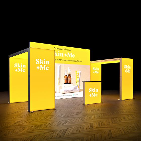 SKYBRIDGE® Lightbox Exhibition Stand LED Ceiling Twin Arch Backwall Display 6x3