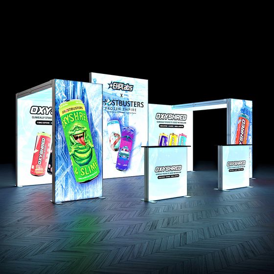 SKYBRIDGE® Lightbox Exhibition Stand Double LED Ceiling Arch Freestanding Backdrop Display Booth