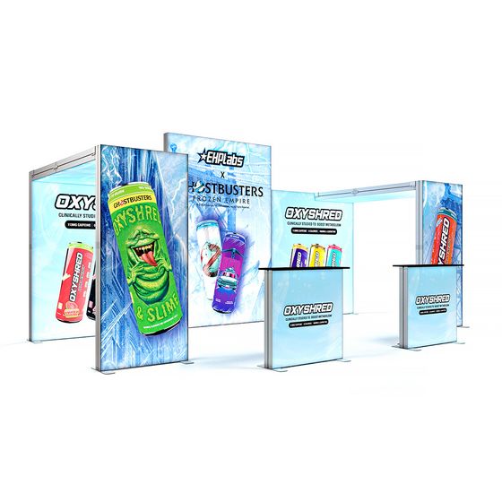 SKYBRIDGE® Lightbox Exhibition Stand Double LED Ceiling Arch Freestanding Backdrop Display Booth