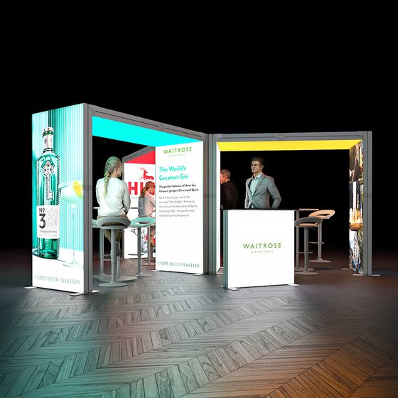 SKYBRIDGE® Exhibition Stand LED Lightbox Ceiling Triple Arches 6x6