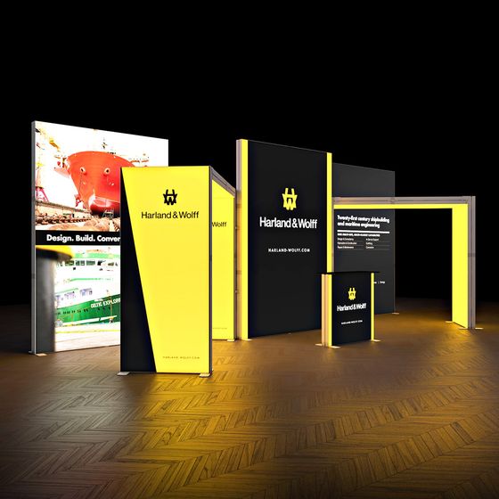 SKYBRIDGE® Lightbox Exhibition Stand LED Ceiling Arches Freestanding Display Booth