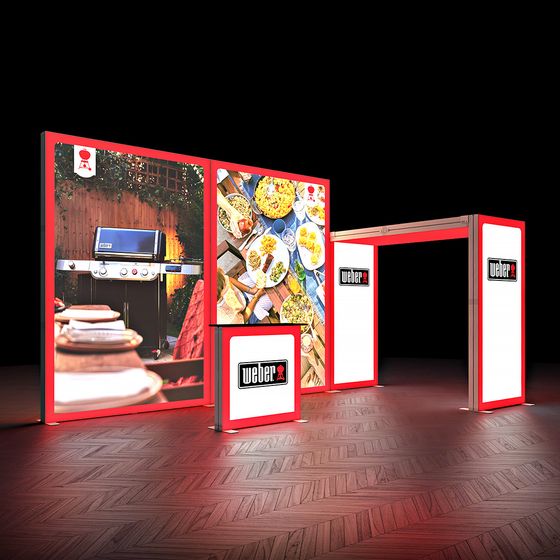SKYBRIDGE® Exhibition Stand LED Lightbox Ceiling Arch Backlit Backdrop 5x2